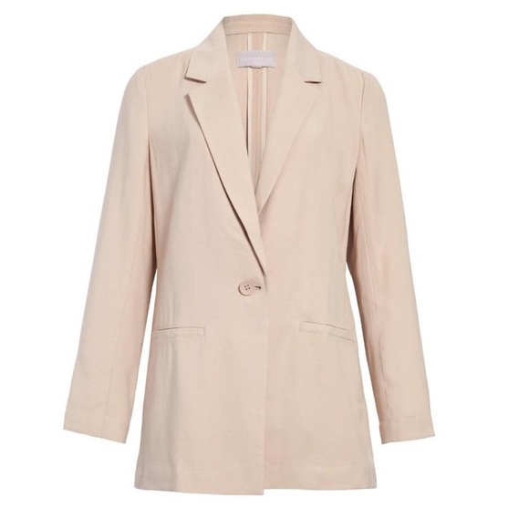 Nordstrom's Chelsea28 Beige Pale Pink Oversized lightweight Blazer size LG - Picture 1 of 16